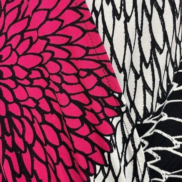 Alfani Dress Big Floral Print Pink White V-Neck Midi Size Large L - Picture 11 of 16